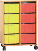 Materialcontainer fahrbar 2 Modulboxen mit je 4 hohen Schubladen