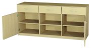 Unterschrank mit 3 Schubkästen und 2 Flügeltüren 01